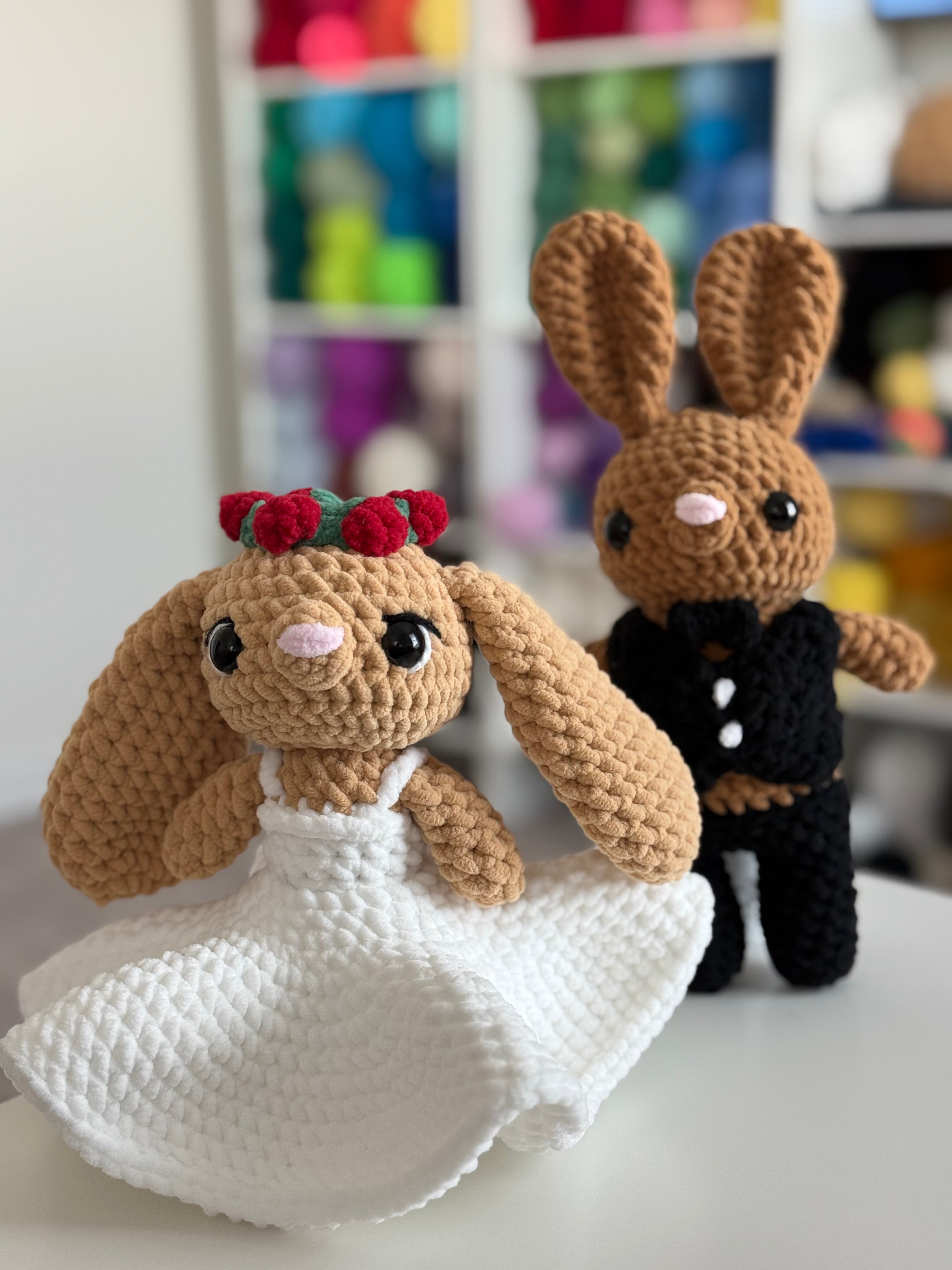 Ready to Ship- Bunny Bride and Groom Set
