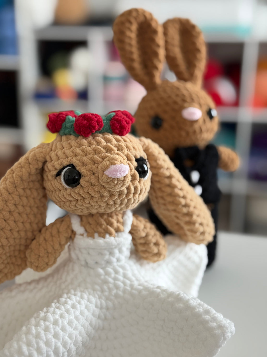 Ready to Ship- Bunny Bride and Groom Set